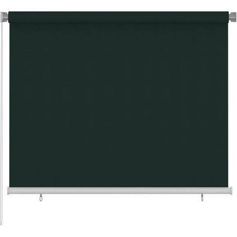vidaXL Store roulant d'extérieur 185 (l) x 140 (H) cm vert foncé HDPE