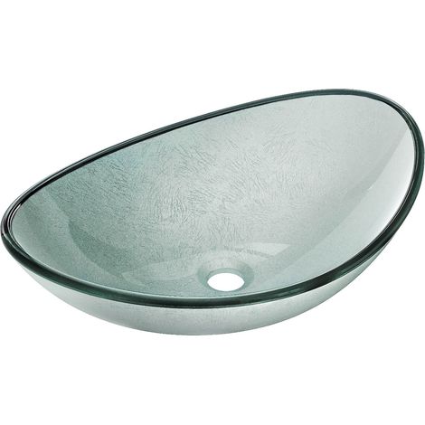 Mexen Sonia Glas-Aufsatzwaschbecken 54 x 37 cm, silber - 24145411 (1/5)