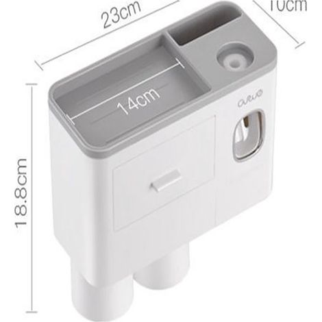 Zahnbürstenhalter Wandmontierter Zahnbürstenhalter Automatischer Zahnpastaspender Zahnbürstenhalter für 2 Becher Badezimmerdekoration und Aufbewa (1/5)