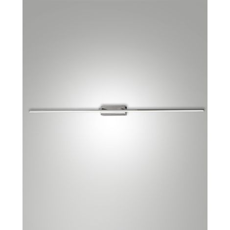 Applique murale LED intégrée Nala 20 W 2460 lm IP44 3000 K blanc chaud, structure en métal et méthacrylate, finition chromée, design moderne, 109,5 cm