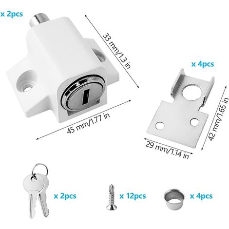 Sliding Bay Lock Sliding Bay Closure Sliding Windows White (1/3)