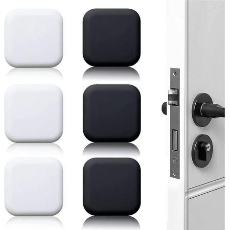 Stück selbstklebende Türstopper zur Wandmontage, schwarz/weiß, 45 mm x 45 mm (1/4)