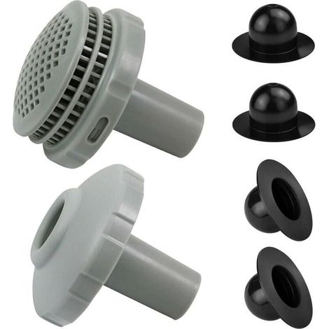 Kit de connecteur de pulvérisation de piscine 6 pièces avec grille de filtre de sortie, buse d'entrée et bouchon de trou, accessoires de piscine (1/4)