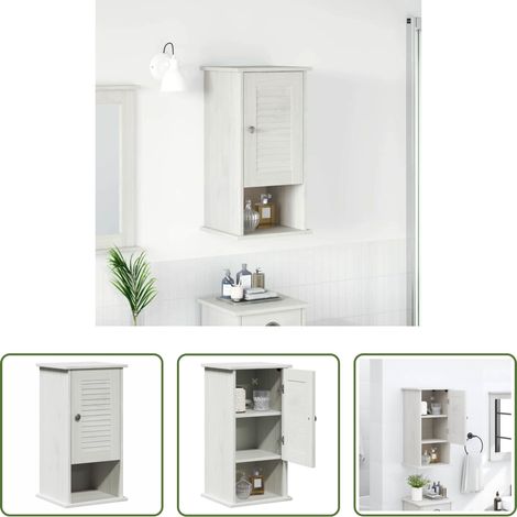 Holz Schrank - Badezimmerschrank VIGO Weiß und Antikweiß 37 x 34 x 71,5 cm (1/5)
