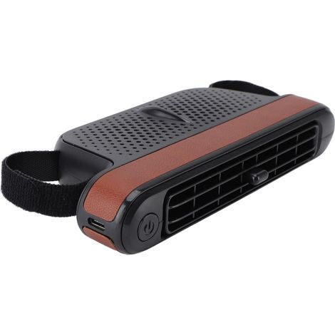 Ventilateur de Refroidissement de Voiture, 3 Vitesses de Vent Ventilateur USB à Double Turbine à Faible Bruit pour les Enfants de la Banquette Arrière du Véhicule (BROWN) (1/5)