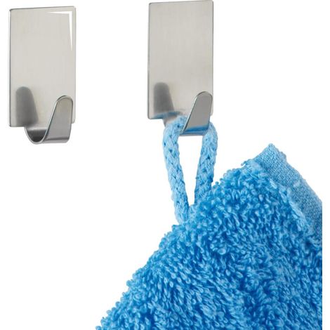 Crochet rectangle set de 4, acier inox - set de 4, Acier inoxydable, 1.9 x 3.4 x 1.5 cm, Brillant (1/2)