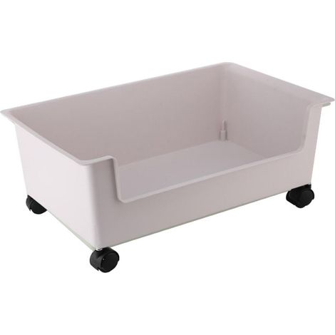 Boîte De Rangement - Roulettes - PP - Pour Sous-Lit Bureau Armoire - Capacité XL - Blanc - 1 Pièce (1/5)