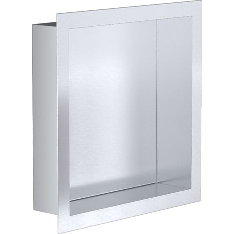 Bc-elec - NHNA303010-SS Niche de douche encastrable inox brossé 30x30x10cm avec rebord de 2cm, niche de salle de bain murale (1/5)
