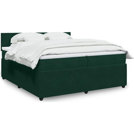 Boxspringbett mit Matratze Dunkelgrün 200x200 cm Samt (1/5)