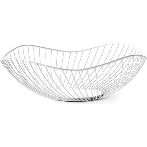 1 Corbeille à fruits, Métal, Diamètre 25,5 cm, Anti-rouille, Panier à légumes, Design ajouré, Cuisine