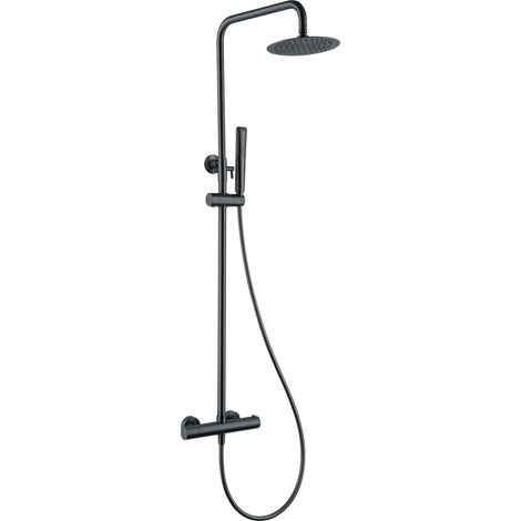 Conjunto ducha termostático Nápoles black gun metal