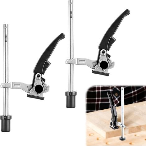 2 Pièces - Serre-Joint - Accessoire de Table - Fixation Précise 160 mm - Acier Chromé - Pour Soudage et CNC - Noir - 20x16 cm