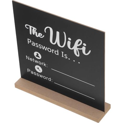 Panneau en Bois Foncé pour Table – Signalétique Wi-Fi Décorative et Compacte – Indicateur Mot de Passe Réseau pour Bureau Maison et Espace Commercial – Partage Facile et (1/5)