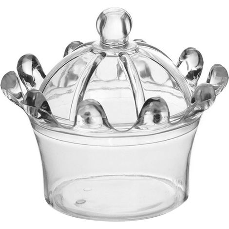 12 Boîtes à Bonbons Couronne en Plastique Transparent pour Mariage Fête Cadeau Invités (1/5)