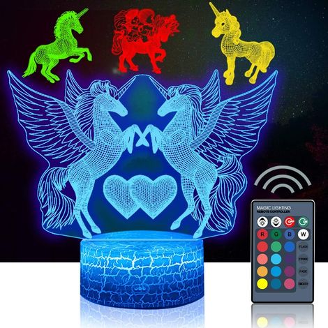 Filiyano – lampe à illusion LED – Lot de 4 veilleuses licorne 3D, lampe à illusion LED DDDNIGHTLIGHT (1/5)