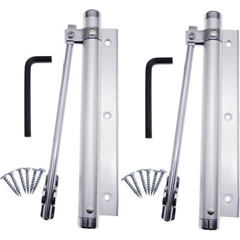 Adjustable Surface Mount Aluminum Alloy Spring Door Closer for Household Use, Automatic Door Closer, 45kg Capacity (2 pieces) (1/5)