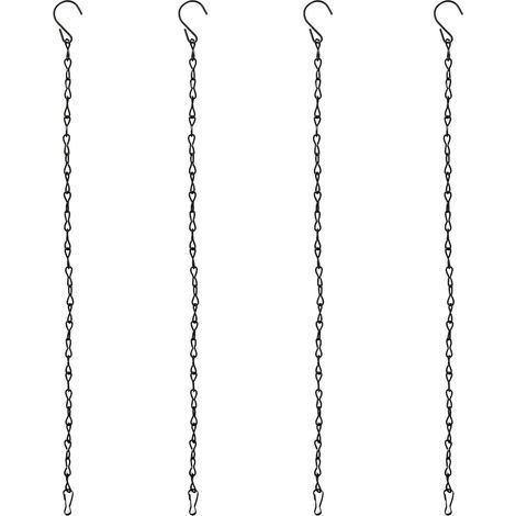 50 cm Chaîne de Suspension, Chaîne en Métal de Suspension Plante Panier Pot de Fleurs, Porte Plantes Intérieur Ou Extérieur Suspension Plante Cintre Décoration du Jardin, Noir 4pcs (1/5)