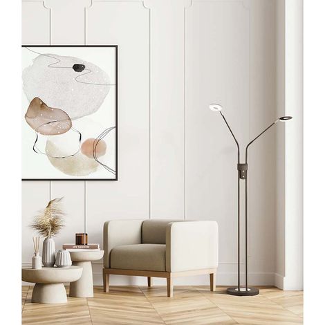Lampadaire lampadaire lampe d'appoint dimmable LED CCT lampe de salon 2 ampoules