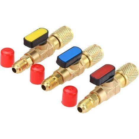 Robinet à boisseau sphérique SAE 1/4'' pour climatisation. raccords à faible perte pour R134A. R410A. R12. R22. R502. flexibles de charge. outils de climatisation (1/4)