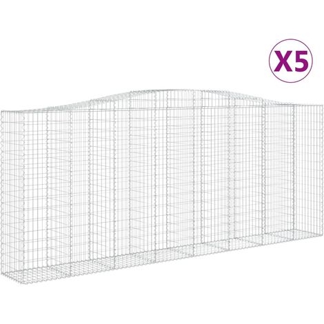 Maison Exclusive - Paniers à gabions arqués 5 pcs 400x50x160/180 cm fer galvanisé
