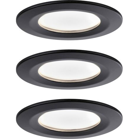 Paulmann 94473 LED-Einbauleuchte 3er Set LED 18 W Schwarz (matt)