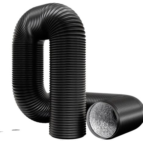Tuyau de ventilation, PVC durable, design flexible, noir, DN100, 600cm (1/2)