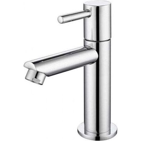 Robinet de lavabo pour lave-mains, corps en laiton chromé, mousseur démontable, robinet d'eau froide haute qualité pour salle de bain (1/4)