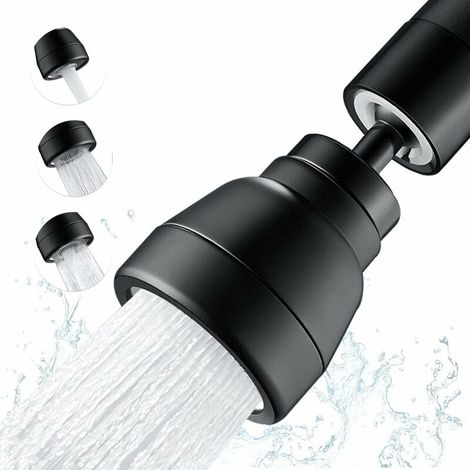 ZVD-3 Modes Embout Robinet Cuisine Douchette- 360 Degrés Tête Douchette Evier Cuisine,Aérateur de Robinet Pivotant,Economiseur D'eau Pour Robinet, Adaptateur Robinet Universal Orientable,FM22/M24(Noir (1/4)