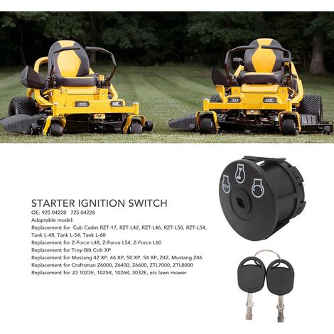 Interrupteur de Démarrage pour Moteur de Tondeuse Cub Cadet 3 Positions avec 2 Clés (1/5)