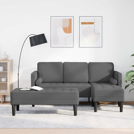 Sofa Set mit Kissen 2 pcs Dunkelgrau Polyester (1/5)