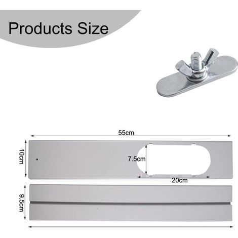 2 verstellbare Luftleitbleche für mobile Klimageräte, Fenstermontage-Set (PVC-Material), kompatibel mit den meisten Modellen (1/5)