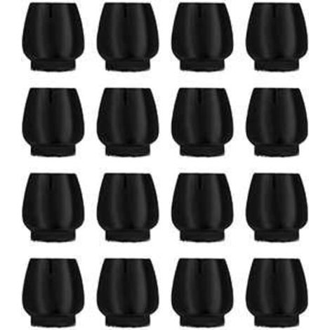 Lot de 16 - Pieds de meubles / Embouts en silicone pour chaises - Protection de sol noire (1/4)