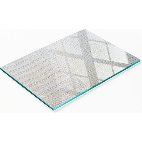 Dekoratives Küchenschneidebrett aus Glas, Krokodillederoptik, 80 x 52 cm (1/5)