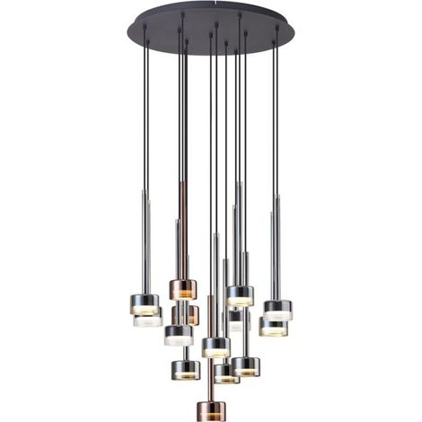 Mantra Lámpara Colgante TONIC de 14 Luces en redondo GX53 cristal multicolor H.200cm Ø60cm