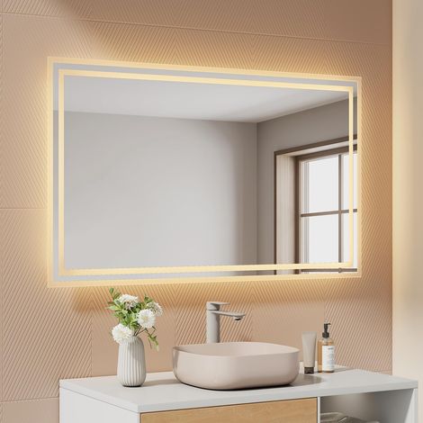 Miroir LED, 60x100 cm, 2 Températures de Couleur (1/5)