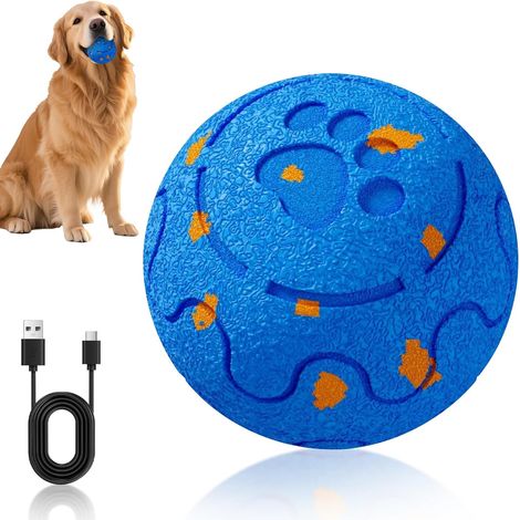 Interaktiver Hundeball, selbstantreibender Smartball, unzerstörbarer Ball mit 3 Modi, elektrisches Ballspielzeug für mittelgroße und große Hunde (Blau) (1/5)