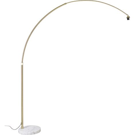 QAZQA Lampada da terra xxl - Moderno - Acciaio,Marmo - Oro/Ottone/Bianco - Oblungo Max. 1 x Watt