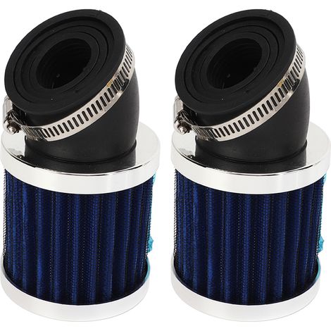 2 Filtres à Air Moto Puissance Améliorée Filtration Efficace Universel 22-48mm 50cc 70cc 90cc 125cc Moto Argent Bleu (1/5)