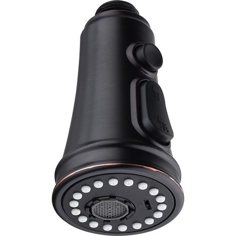 Pommeau de douche de cuisine à 3 modes - Robinet de cuisine - Pommeau de douche de rechange - Douchette à vaisselle - Avec bouton de chasse haute pression (bronze huilé) (1/5)