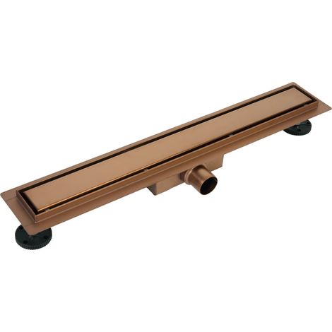 Caniveau linéaire Duplex Next 2 en 1 - 100 cm - Cuivre - 56 L/min - Caniveau en acier inoxydable