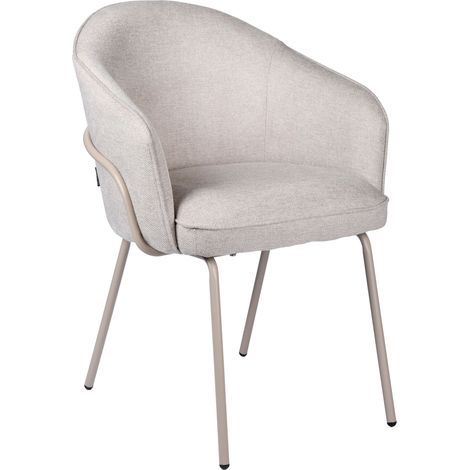 Poltrona imbottita Mirea, tessuto beige (1/5)
