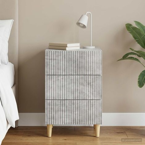 vidaXL Bedside Cabinet Concrete Grey 43 x 41 x 66.5 cm Engineered Wood (1/5)