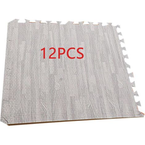 Lot de 12 tapis de jeu en mousse EVA, tapis d'escalade de sécurité pour enfants, bords antidérapants, 30 x 30 cm, gris (1/5)