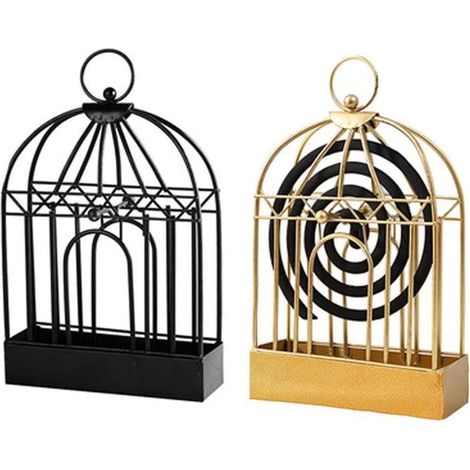 Supports de Bobine de Moustique,Lot de 2 Porte-encens Anti Moustique,Support de Bobine Anti Moustique,Forme de Cage Porte Encens (1/4)