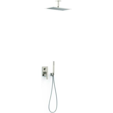 Kit mitigeur encastré 2 voies Rapid‑box pour douche Slim Acier - TRES 20238003AC