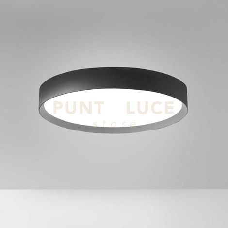 AVA P/M - PLAFONIERA IN ALLUMINIO NERO A LED 3000-4000K 4500-4600LM 60W DIMMERABILE D.60CM