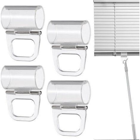 Lot De 6 Poignées De Store Enrouleur 20 Mm Clips en Plastique Transparent Support Stable Accessoires De Rideaux Plissés sans Fil (1/5)