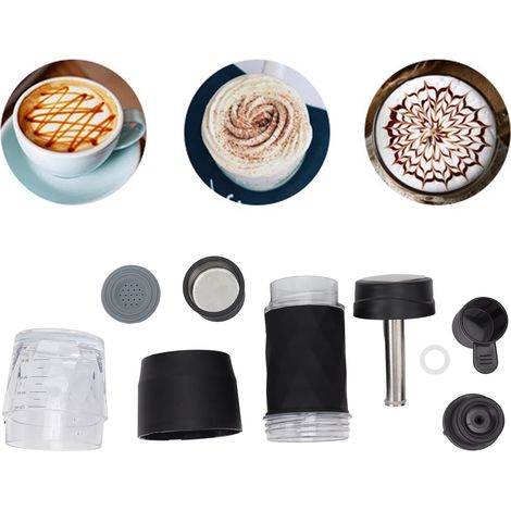 Cafetera de émbolo portátil para granos de café y cápsulas de viaje [18 bar] Cafetera manual compacta para camping y actividades al aire libre [80 ml] [120 ml] Máquina de espresso ligera y portátil [5 (1/5)
