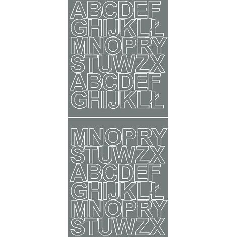 Lettere adesive autoadesive da 3,5 cm, grigie lucide