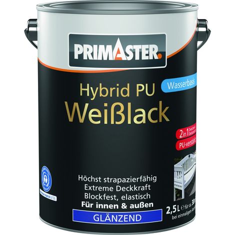 Primaster Hybrid PU-Weißlack weiß glänzend 2,5 L Lack